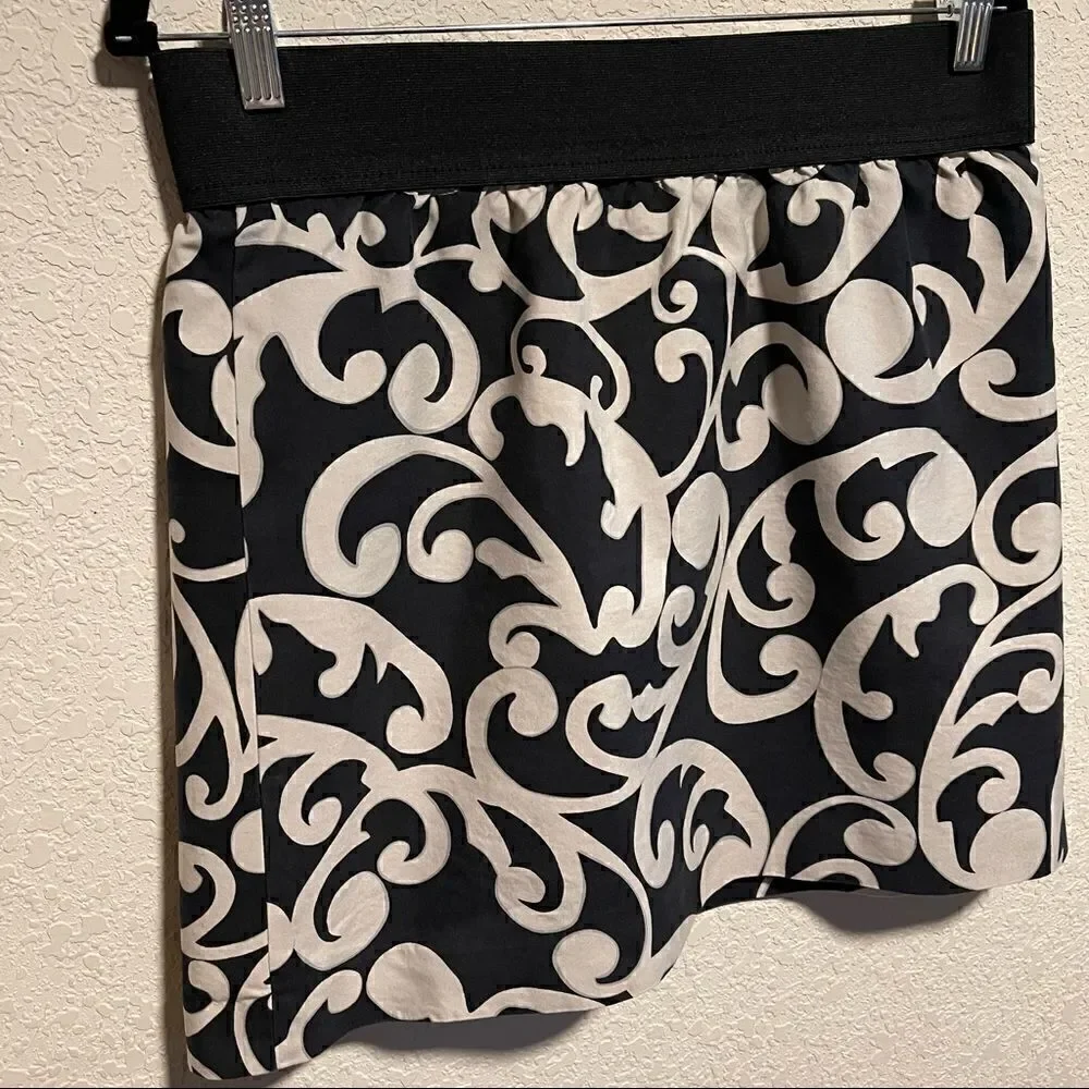 LOFT- Women’s Printed A-Line Elastic Waist Silk Blend Mini Skirt, Size 10